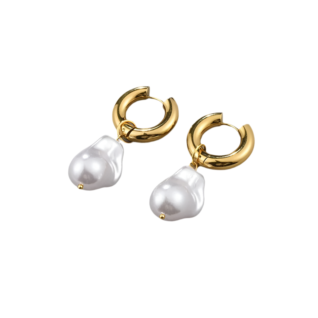 The Pearl - 18k gold-plated faux pearl earrings