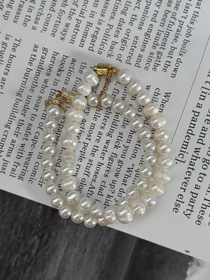 The Board Meeting: Pearl Bracelet with Gold finishings