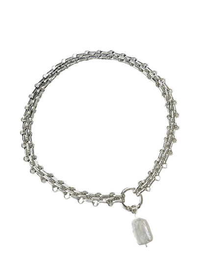 The Icon: Natural Freshwater Pearl Necklace available in Silver or Gold