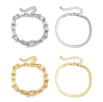 The paper clip: Gold or Silver double bracelet