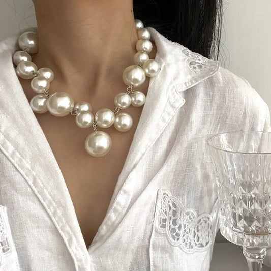 The statement: Big Pearl Necklace